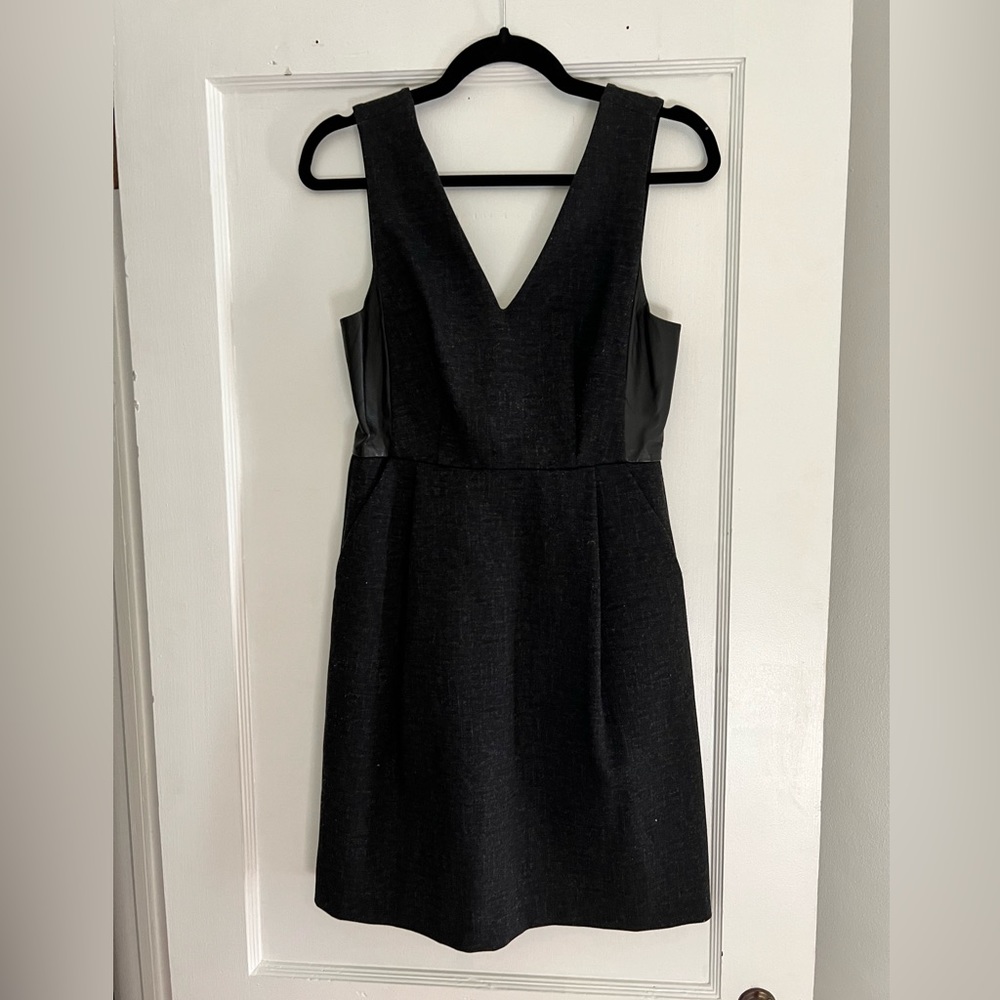 Madewell pleather panel structured dress